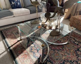 coffee table, glass & metal