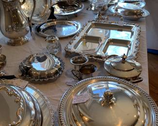 Silverplate and Sterling items- bowls, trays, and more