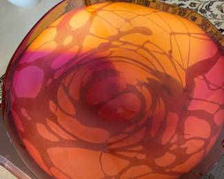 Stunning very large Dennis K. Mullens Art Glass bowl