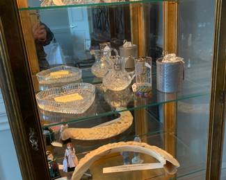 Curio items featuring Baccarat, Waterford and more