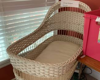 Vintage Bassinet on roller stand