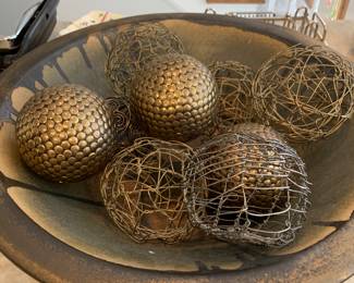 bowl with gold balls