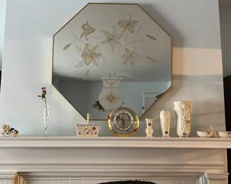 Wall mirror and collection of Lenox china, all in mint condition.