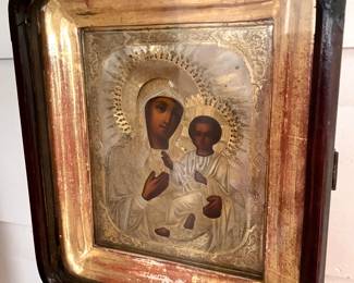 Mary and Child Russian Icon Shadowbox $400