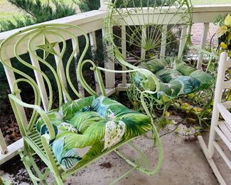 Vintage Peacock chair and rocker.  