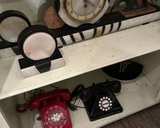 Rotary telephones.