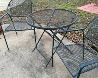 Several sets of these cute bistro table and chair sets.  