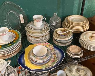 Vintage china of every shape and size. 
