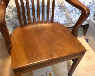 Wooden winged chair