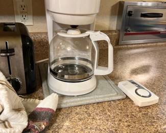 Coffee pot, toaster