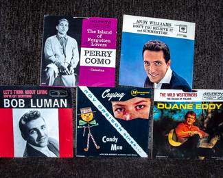 VINTAGE 1950S 45 RPM RECORDS AND PICTURE SLEEVES