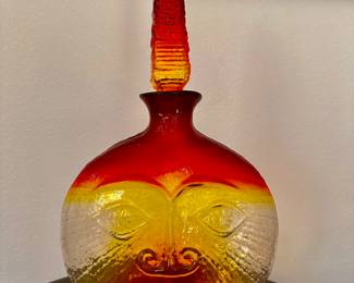 Rare Blenko “sun face” signed 