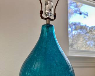 Blenko Crackled Glass Lamp