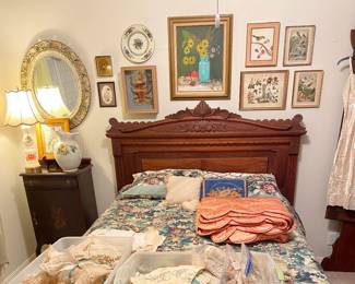 Eastlake Walnut bedroom set - circa 1910.  Bought from Jahn Furniture in New Braunfels. 