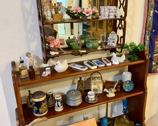 Two piece walnut bookshelf- Handmade by Otto Brinkmann. 