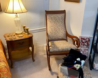 Walnut rocking chair and footstool- Handmade by Otto Brinkmann of Comfort.