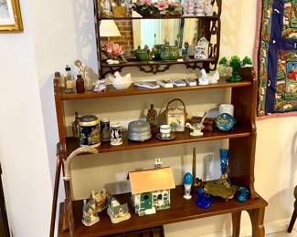 Two piece walnut bookshelf- Handmade by Otto Brinkmann. 