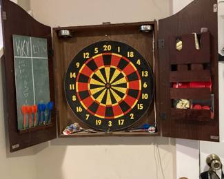 Dart Board with Poker Chips