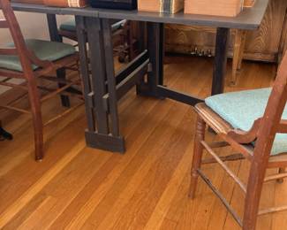 Full drop leaf Black Dining/Hall Table, 7" Deep when leaves are dropped