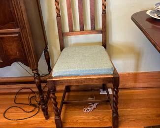 Oak Barley Twist Chairs (4)
