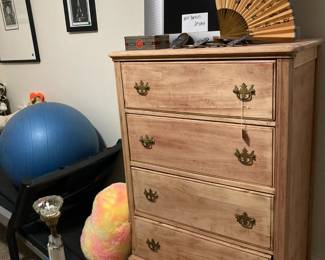 Four drawer dresser, Treadmill, Stuffed animals