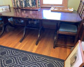 Mahogany Drop Leaf Dining Table with 3 leaves