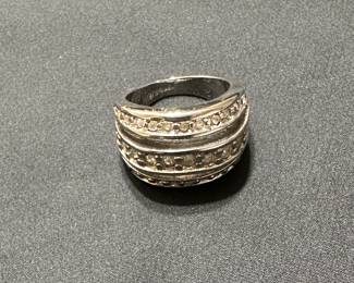 White gold and diamond band