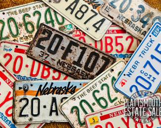 Vintage and antique license plates