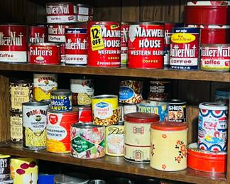 Vintage tin cans
Vintage tin can advertising
Vintage coffee cans