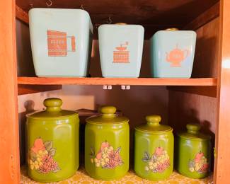 Vintage MCM kitchen canister sets