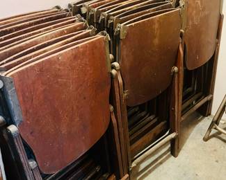 Vintage wooden folding chairs