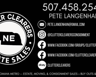 Clutter Clearers Estate Sales is a locally owned business that serves families in and around the Omaha metro. Call or text today to schedule a free consultation to discuss potential steps for your next estate sale (507)-458-2542 😊