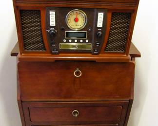 Small writing desk & Victrola media player