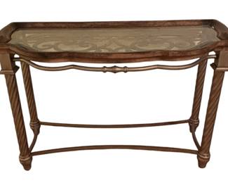Metal Glass Console Table