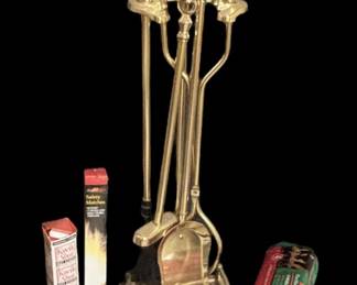 Brass Fireplace Tool Set