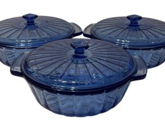 Blue Anchor Hocking Covered Bowls