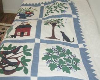 TWIN BED HAND SEWN QUILT