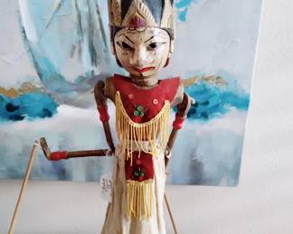 Vintage Wayang Golek Puppet/Traditional Shadow Theater - from Java, Indonesia - Carved wood