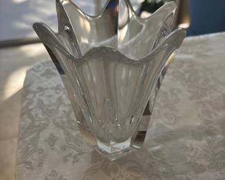 Vintage Orrefors Crystal Flower Vase 8" 
