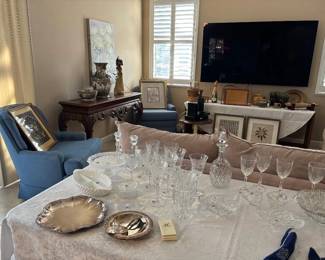 Vintage Wine glass collection, Tiffin, beautifully etched