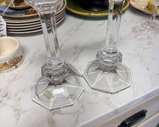 Glass candlesticks