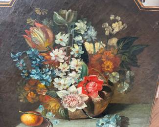 Painted floral on board