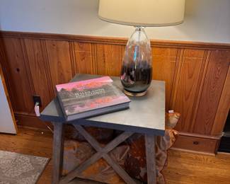 Side table and contemporary lamp
