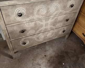 Decorated 3 drawer chest