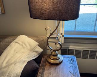 One of a pair of contemporary lamps