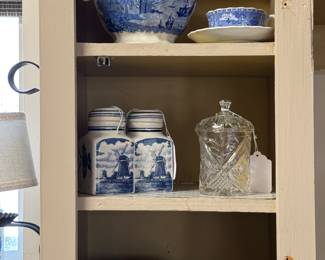 Blue and white