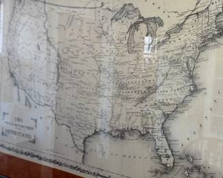 Large framed reproduction map