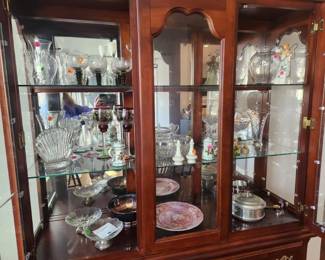 Crackle Glass Candle Sticks, Vintage Glassware, Pewter