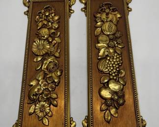 Pair of Vintage Syroco Wall Decor Plaques