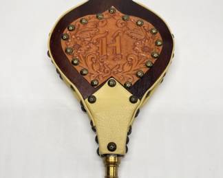 Wood and Leather Hand Crafted Fireplace Bellows